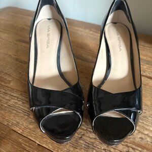 Via Spiga Black Patent Heels